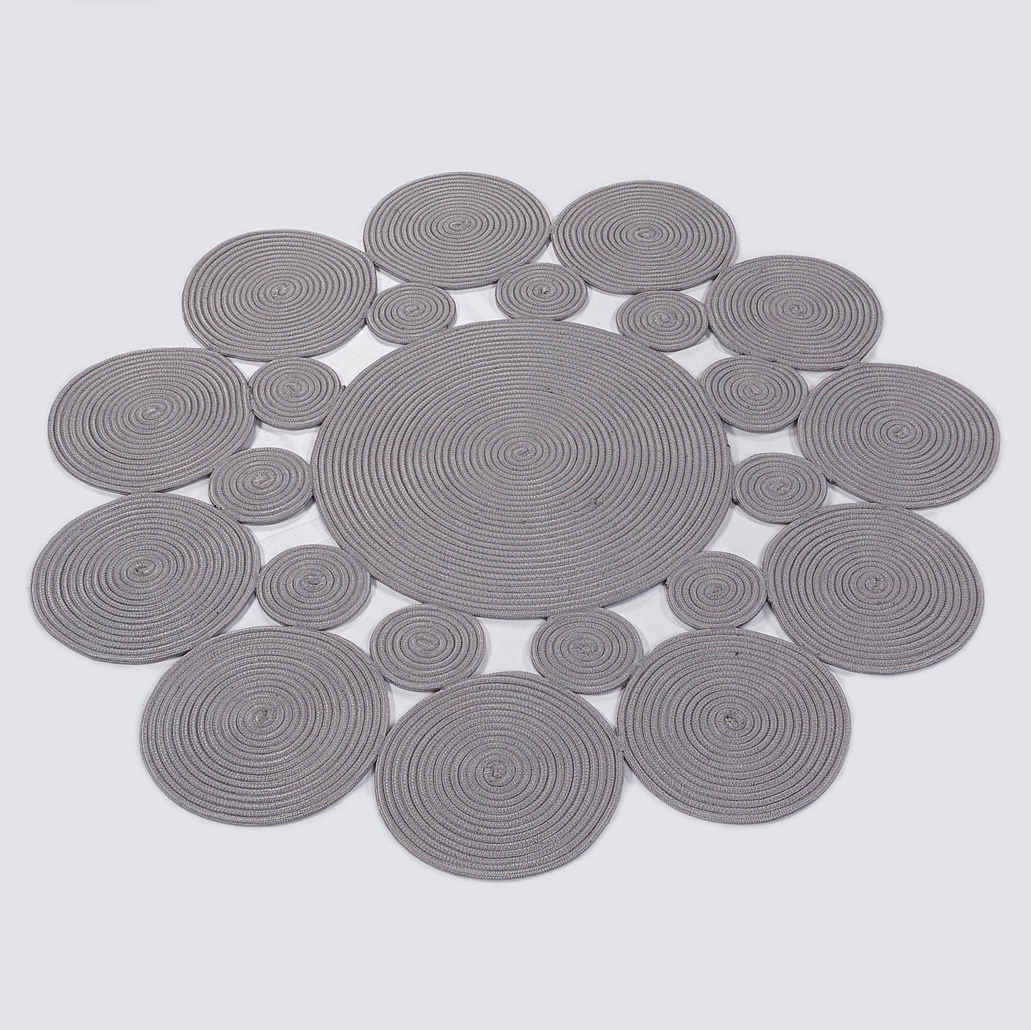 Bohemian Jute Circle Rug: Washable Indoor/Outdoor Decor