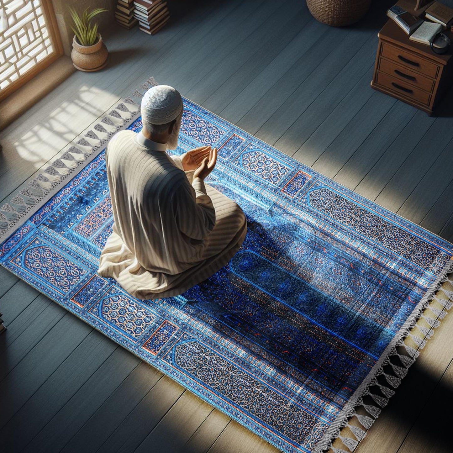 Turkish Prayer Rug, Ottoman Design, Muslim Prayer Mat
