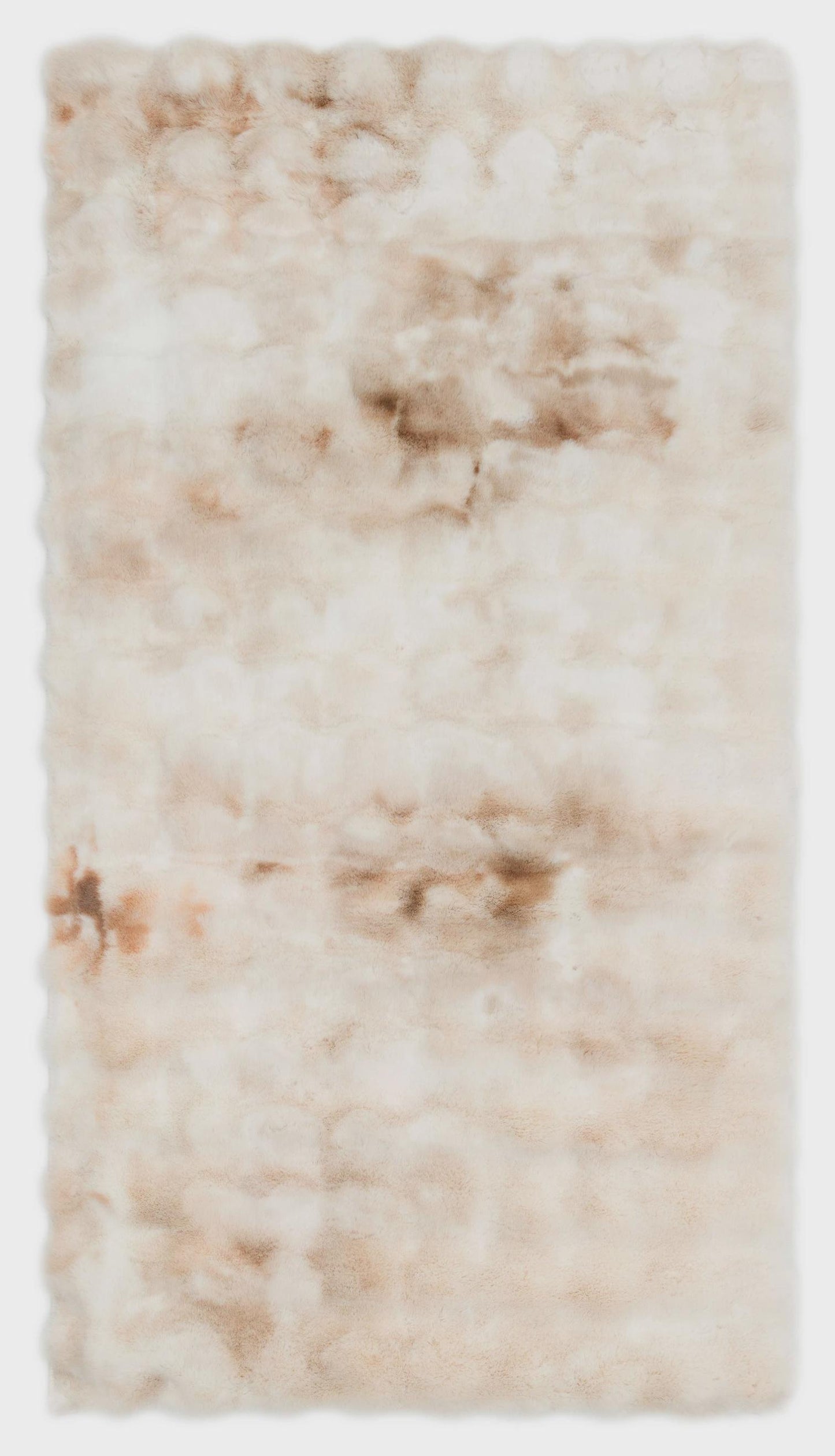 Artificial Rabbit Fur Rug: Soft Plush Beige Carpet