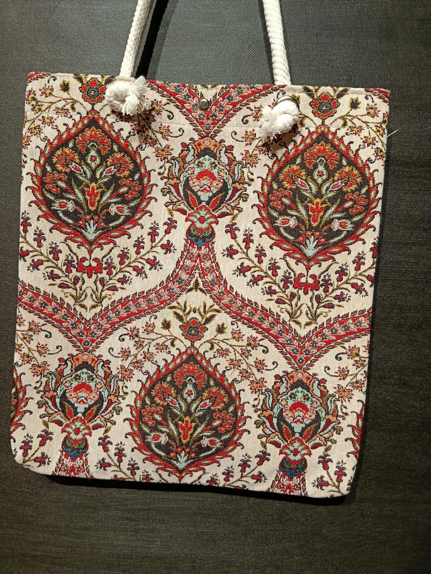 Handmade Floral Tote Bag: Organic Cotton Shoulder Bag