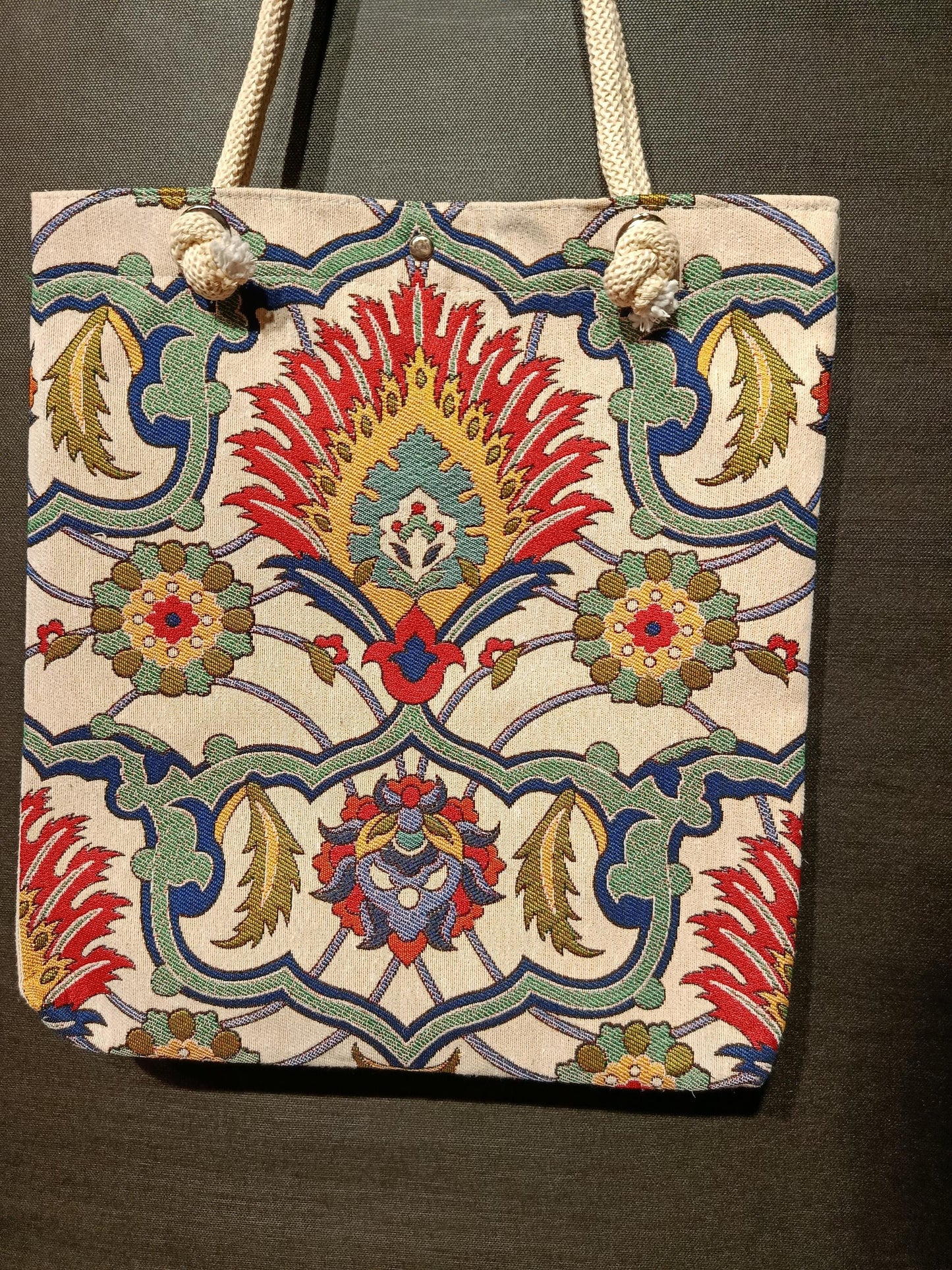 Floral Print Tote Bag: Handmade Shoulder Bag (35cmx45cm)
