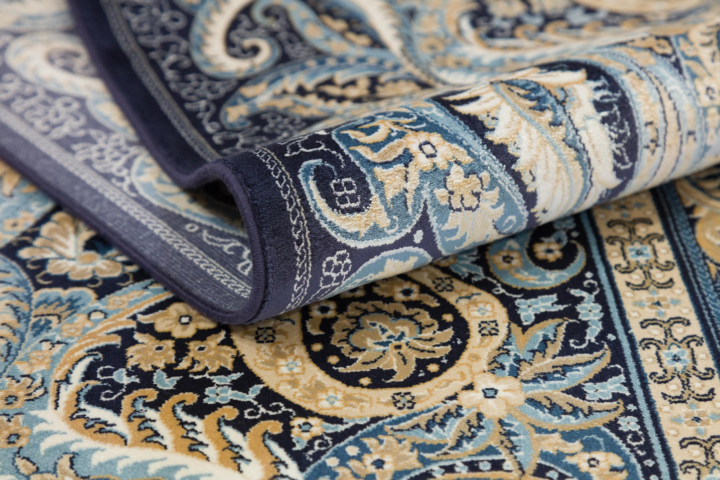 8x11 ft, Fine Blue Persian Bamboo Silk Rug, Distressed Oriental Medallion Carpet
