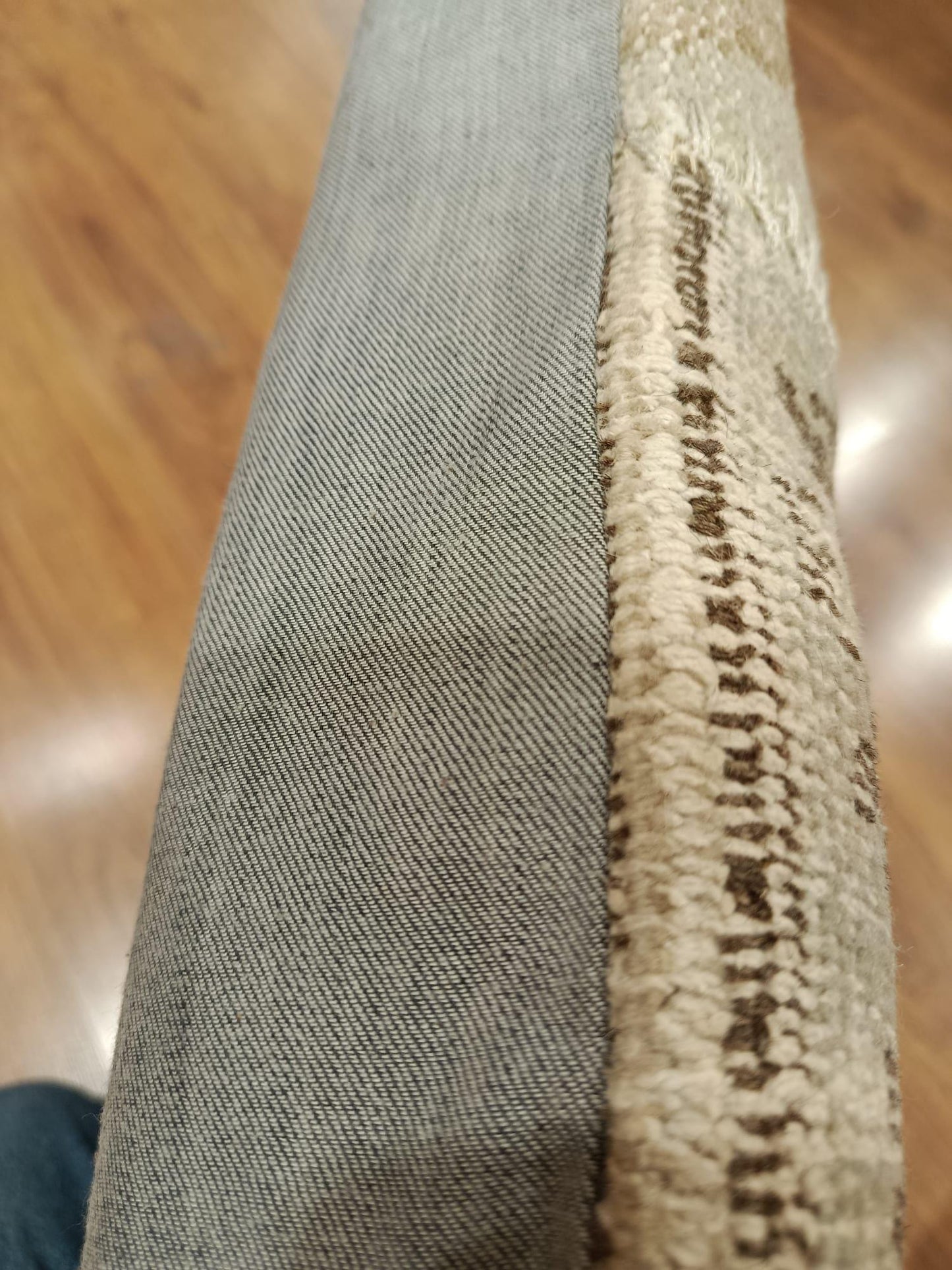 Handmade Beige Patchwork Cushion Cover: Boho Accent Pillow, 24"