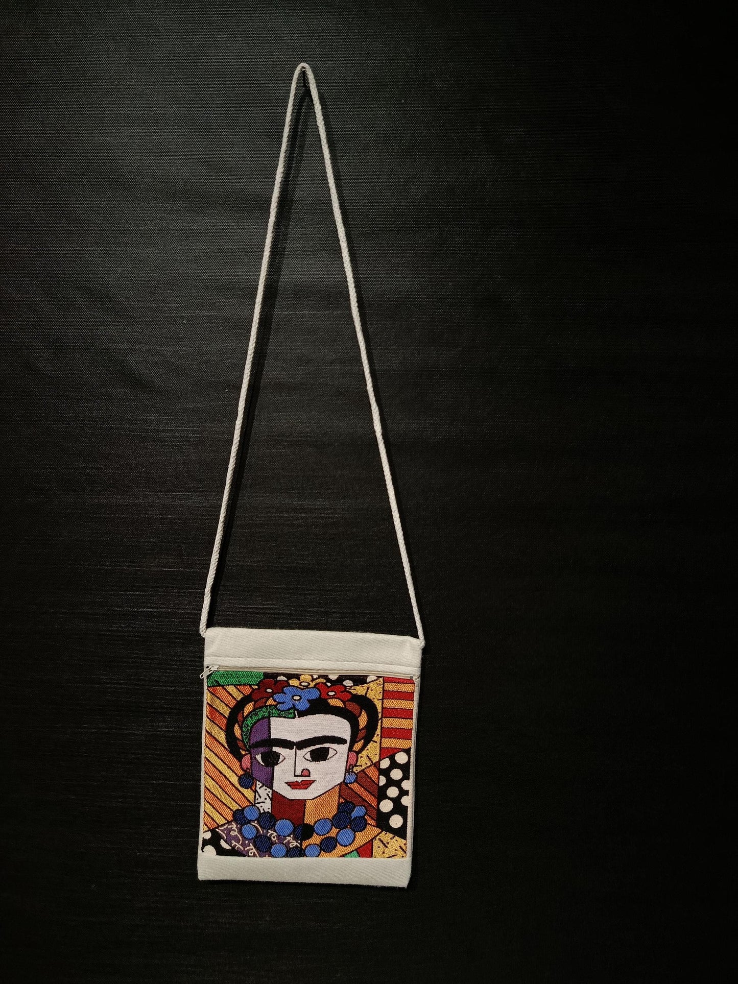 Frida Kahlo Tapestry Crossbody Bag – Handmade Art Shoulder Purse