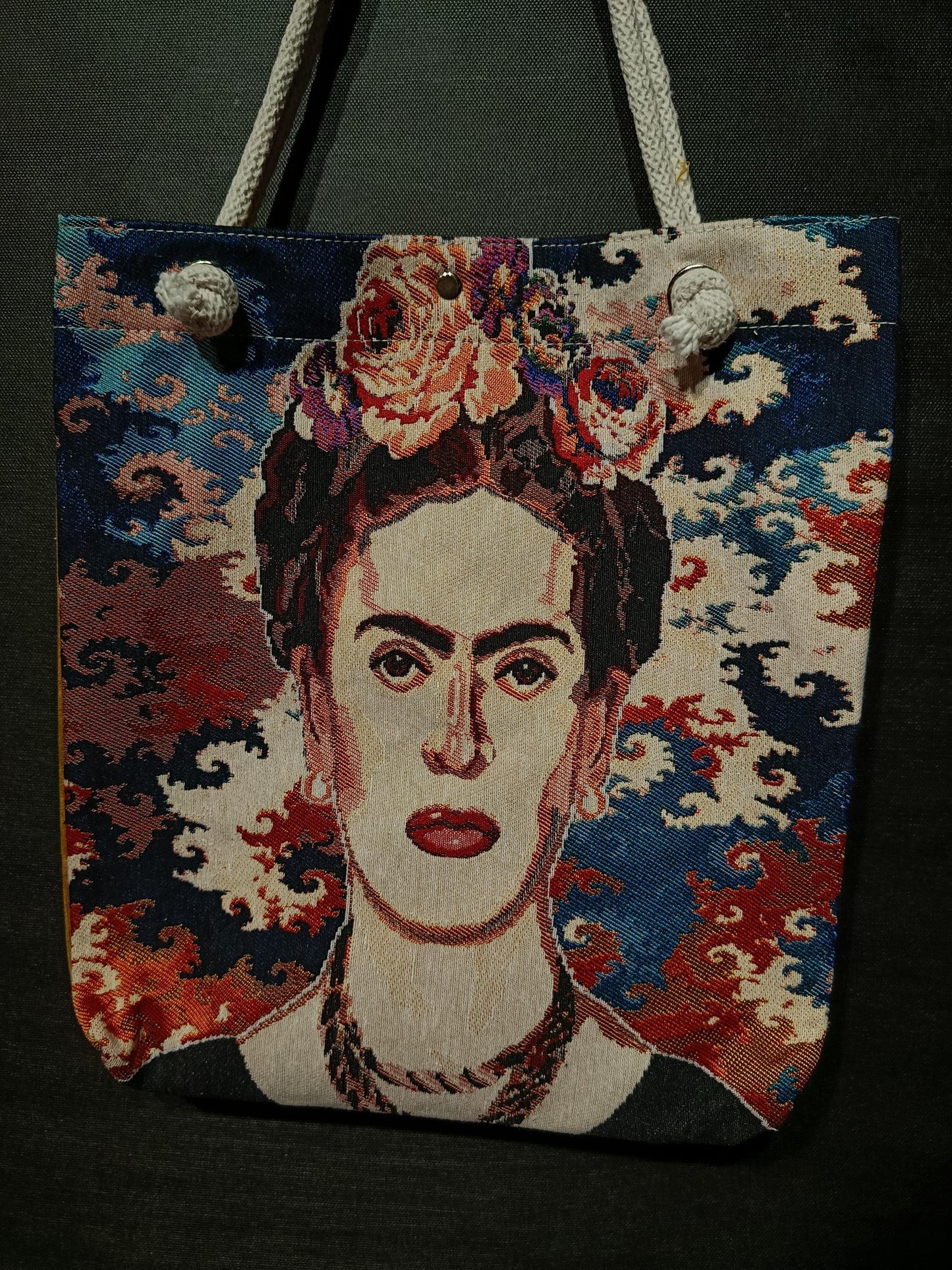 Frida Kahlo Tote Bag: Handmade Cotton Shoulder Bag