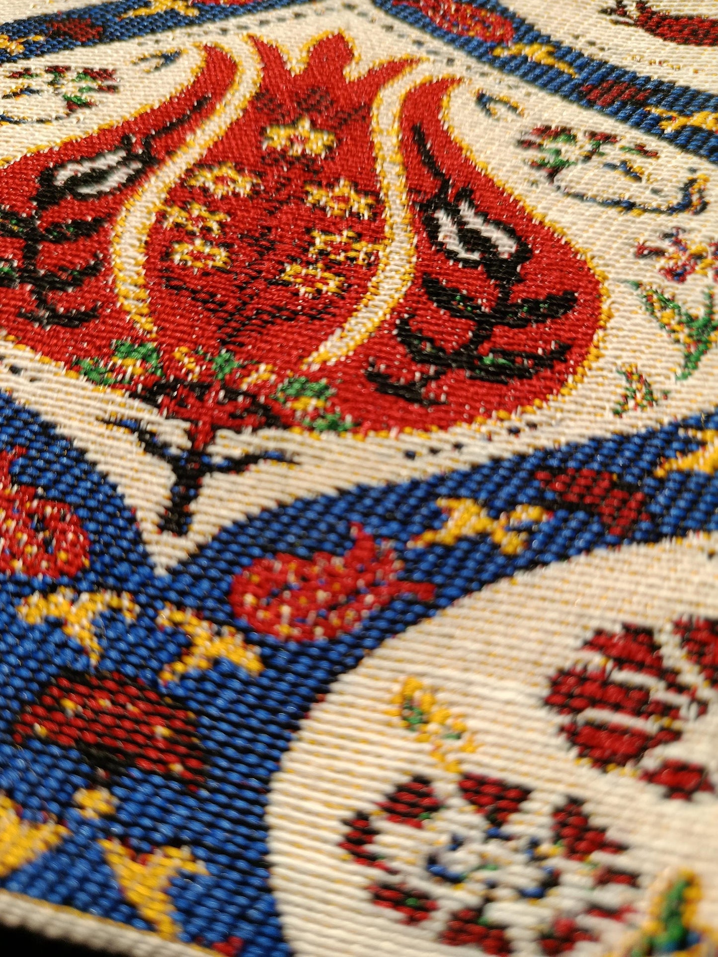 Turkish Tulip Gobelin Fabric Pouch – Ottoman Clutch, Made in Türkiye