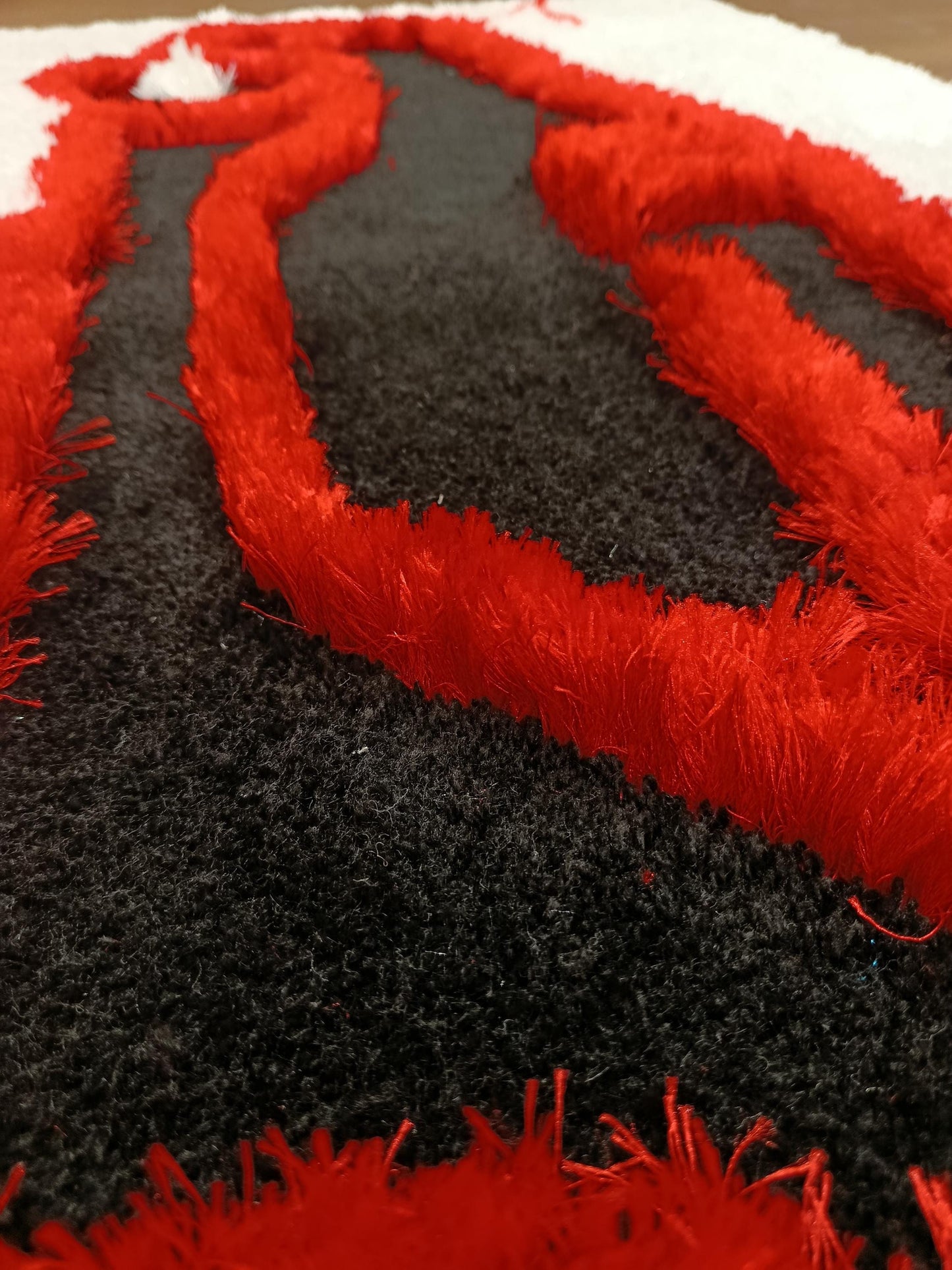 Tufted Sports Car Rug: Red & Black Race Car Design - 30"x51"