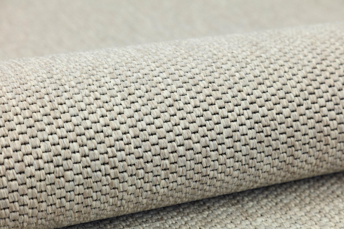 Modern Flatweave Rug: Light Gray Border, Minimalist Neutral Carpet for Home & Office