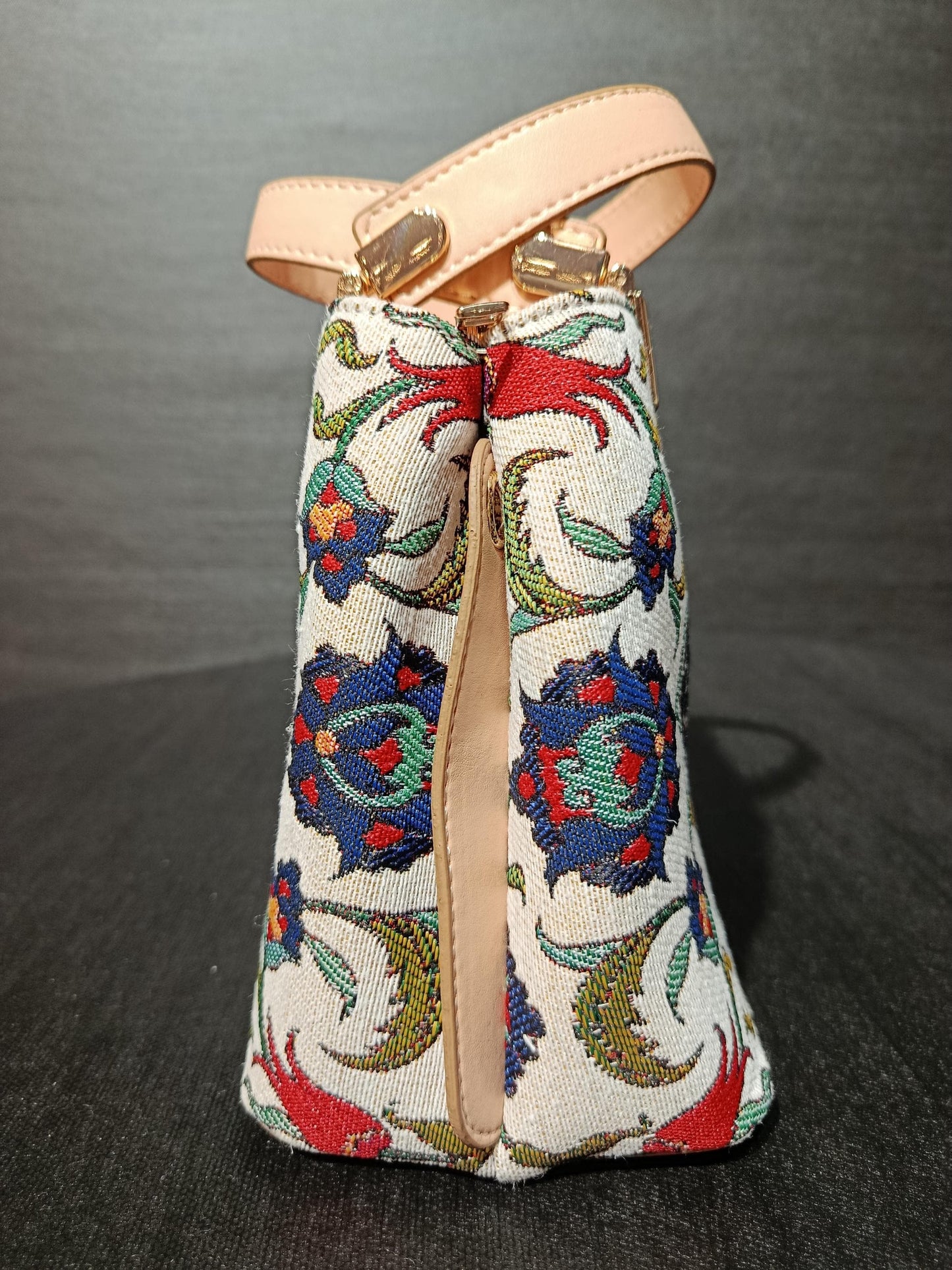 Turkish Tapestry Crossbody Bag: Floral Medallion, Ottoman Design
