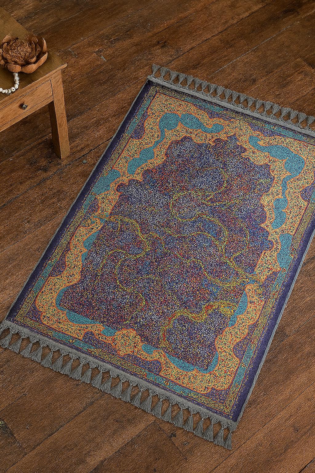 Turkish Prayer Rug, Ottoman Design, Soft Muslim Prayer Mat