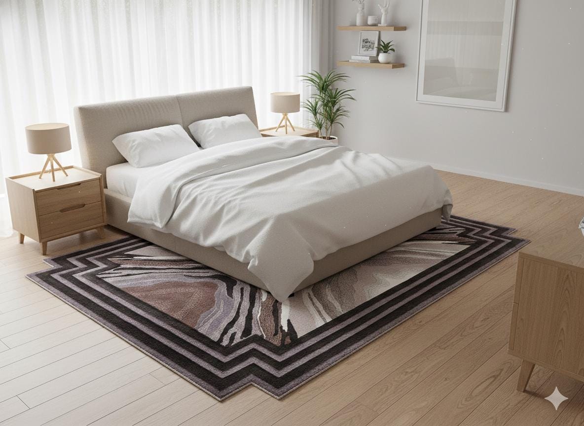 Custom Hand-Tufted Viscose Rug: Contemporary Beige Design
