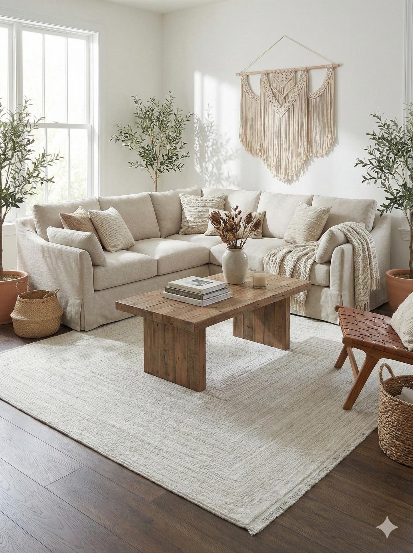 Modern White Texture Rug, 5x7 Cream Contemporary Area Carpet (160x230cm)