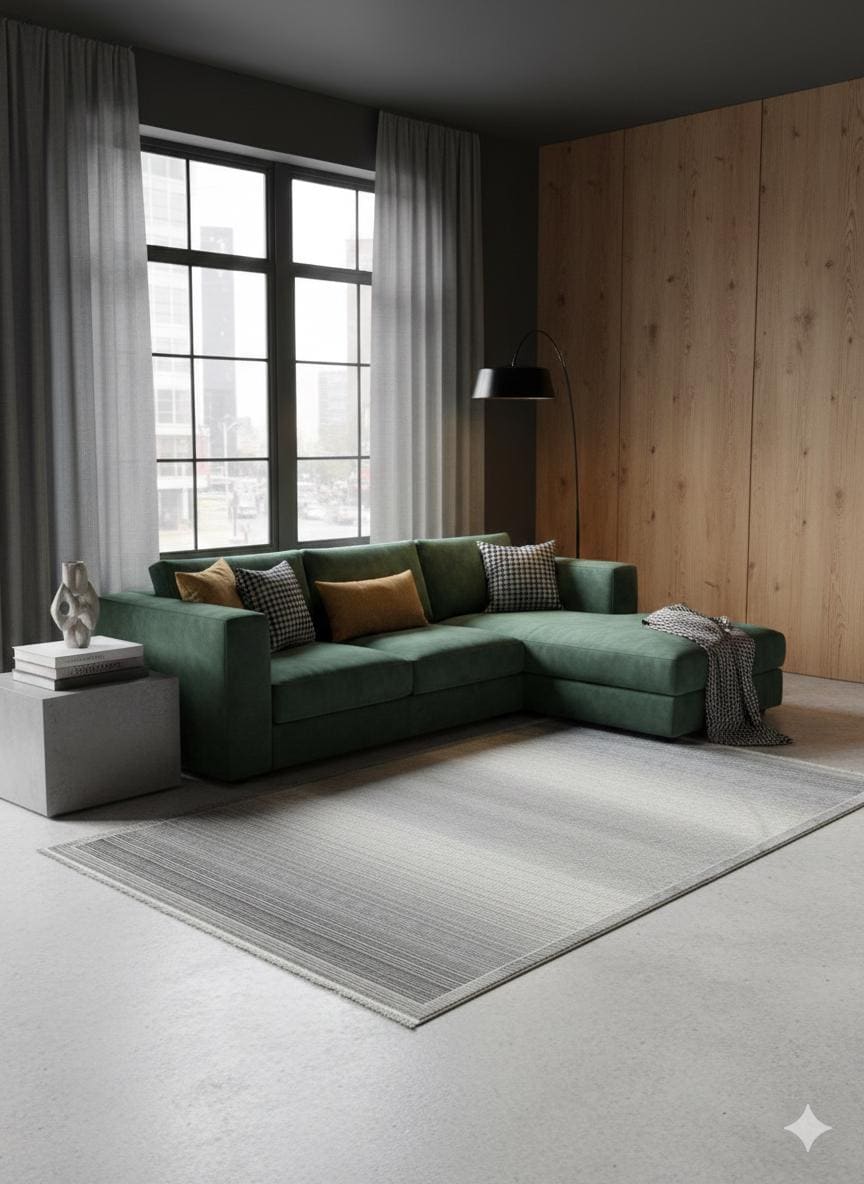 Modern Contemporary Area Rug, Grey Geometric 160x230cm Fine Quality Carpet for Living Room