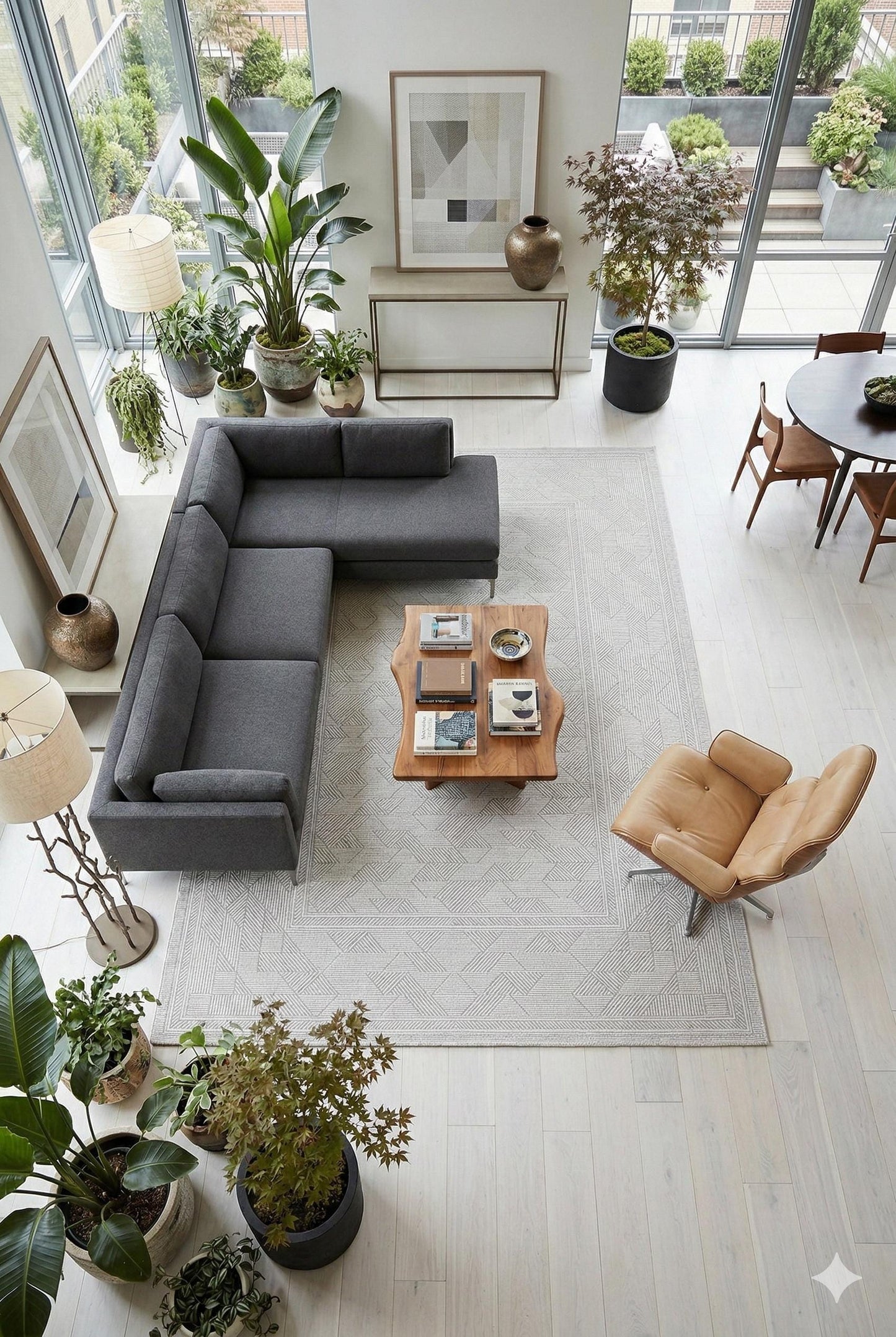Modern Framed Area Rug 200x300cm – Soft Gray & Taupe Carpet with Minimalist Border Design