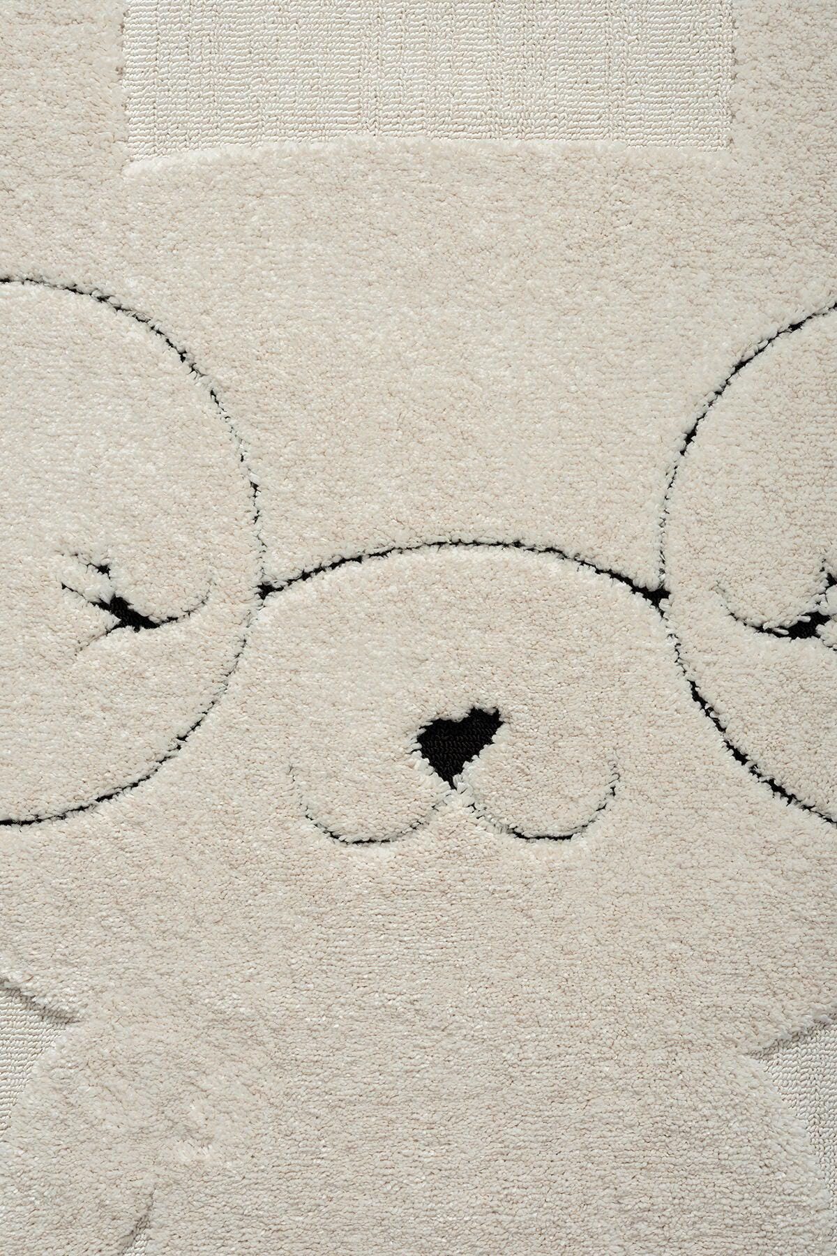 Bunny Nursery Rug with Tassels – Tufted Cream Playroom Decor