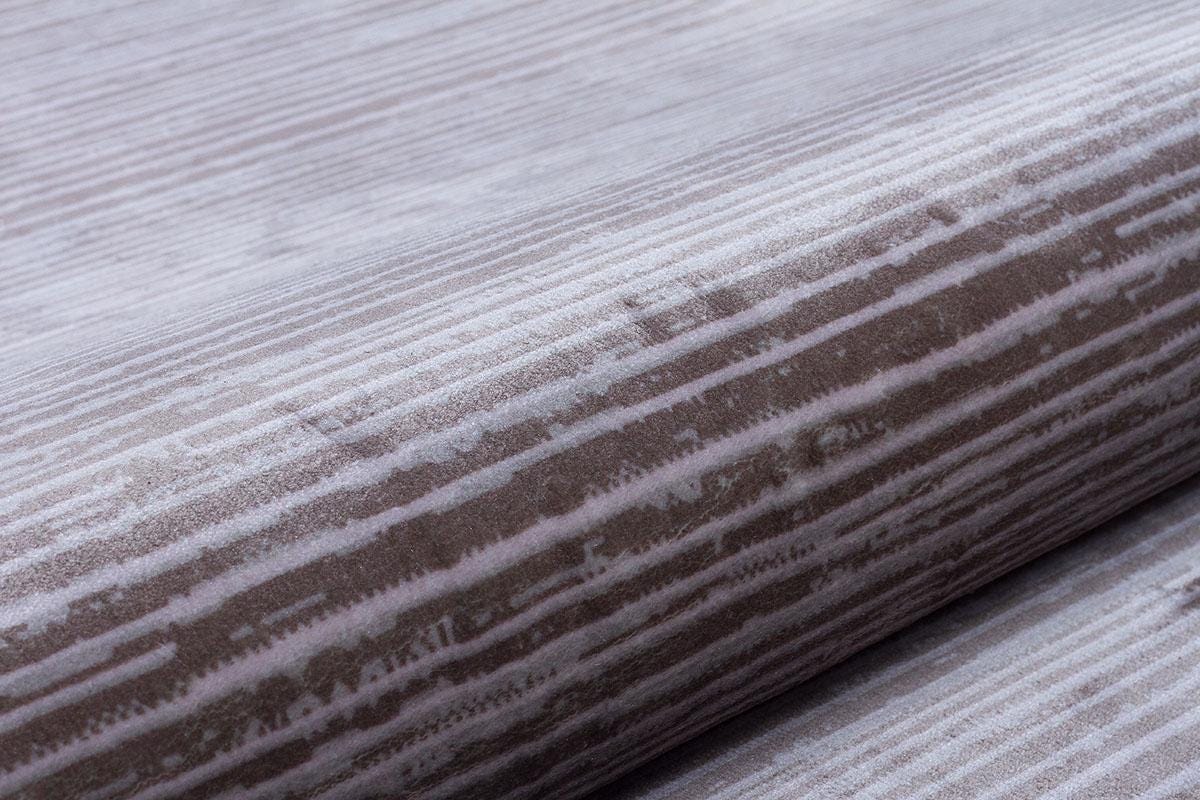 Plain Beige Ribbed Area Rug –Low Pile Carpet (Boho Living Room)