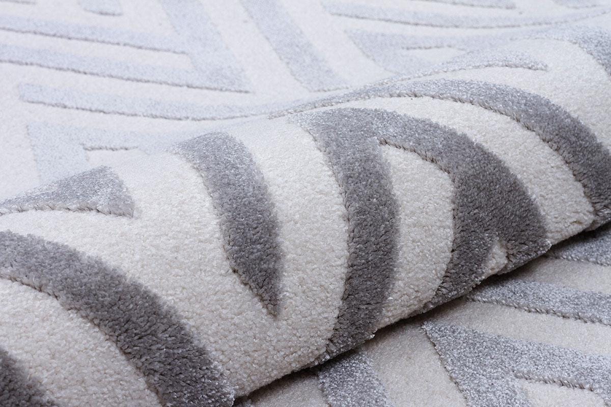 Modern Scandinavian Lattice Area Rug – White & Grey Rug - 200x300cm - 7x10ft
