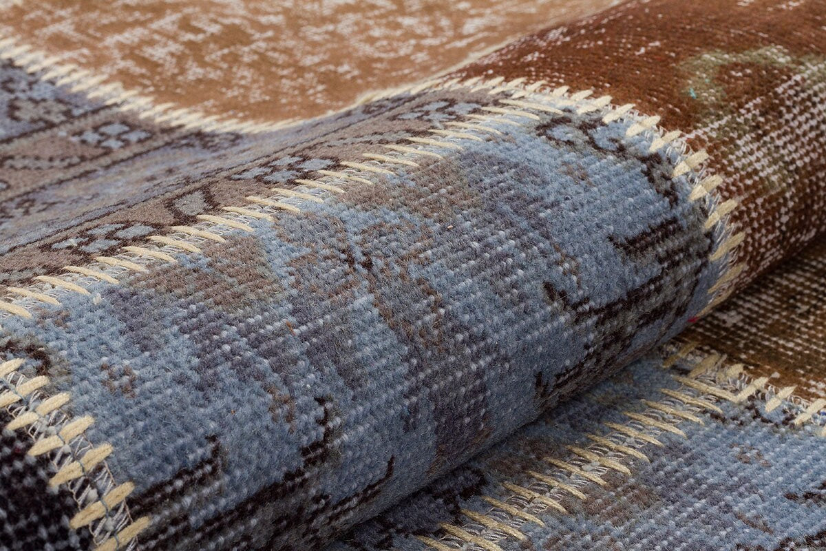 Handmade Patchwork Turkish Rug: 5'x8' Bohemian Wool Area Rug
