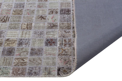 Handmade Patchwork Wool Turkish Rug - 5'x8' Bohemian Area Rug