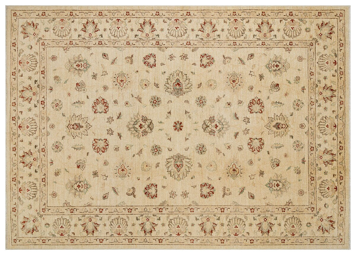 Vintage Turkish Wool Rug: Handmade Oriental Design (5.61 ft x 7.87 ft)