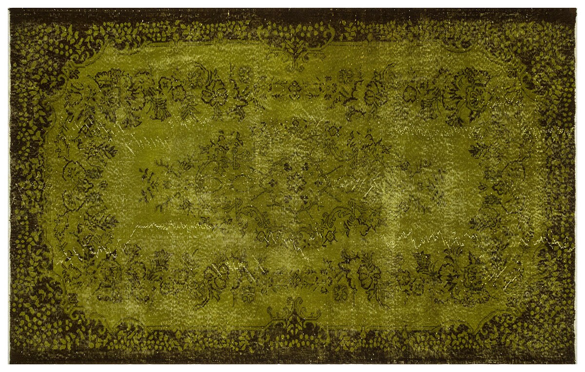 Vintage Turkish Wool Rug (5'8''x9' ft): Handmade Anatolian Persian Design