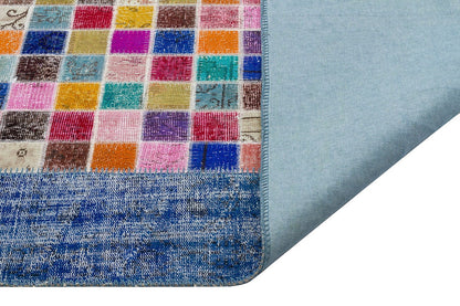 Handmade Patchwork Turkish Rug: 5'x8' Bohemian Wool Area Rug