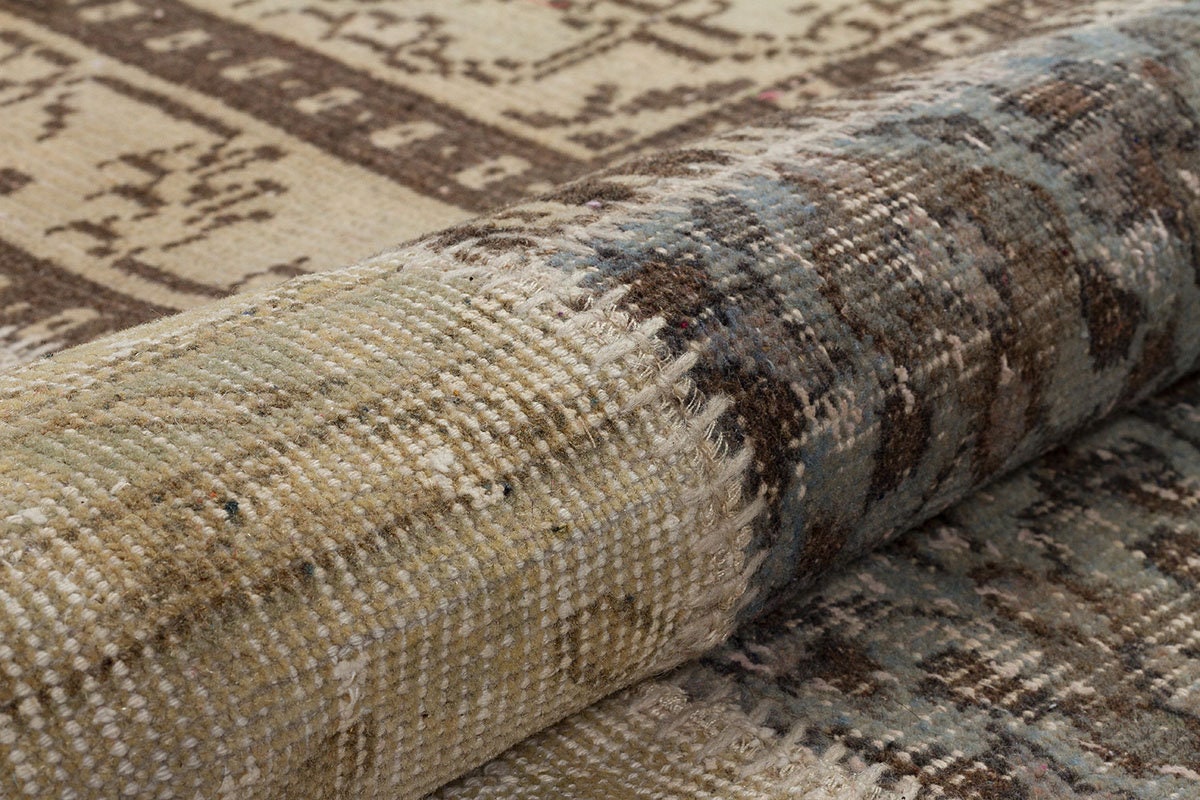 Handmade Wool Patchwork Turkish Rug: 10'x12' Bohemian Area Rug