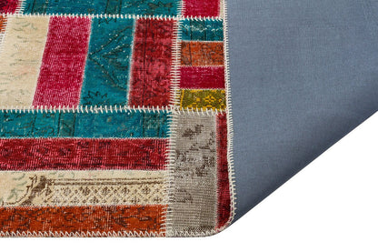 Handmade Patchwork Wool Turkish Rug - 6'x10' Bohemian Area Rug