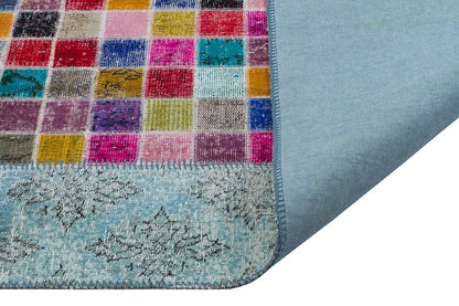 5'x8' Patchwork Turkish Rug: Handmade Wool Bohemian Area Rug