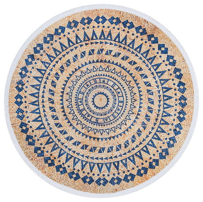 Oushak Style Circle Rug: Modern Bohemian Turkish Rug