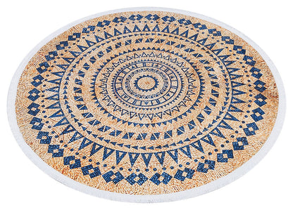 Oushak Style Circle Rug: Modern Bohemian Turkish Rug