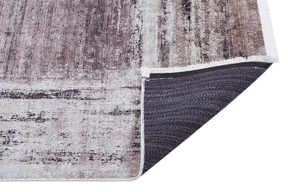 Washable Distressed Vintage Area Rug, Beige Brown Frame, Modern Farmhouse Living Room