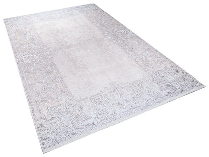 Distressed Vintage Turkish Style Area Rug – Machine Washable Cream Beige Carpet