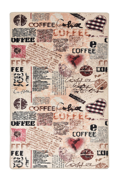 Vintage Coffee Collage Kitchen Runner – Washable, Non-Slip Espresso Area Rug