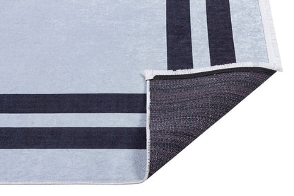 Modern Geometric Gray Area Rug, Black Frame Border, Scandinavian Living Room Carpet