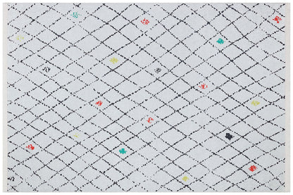 Washable Boho Diamond Rug – Cream Grey Beni Ourain Style Carpet