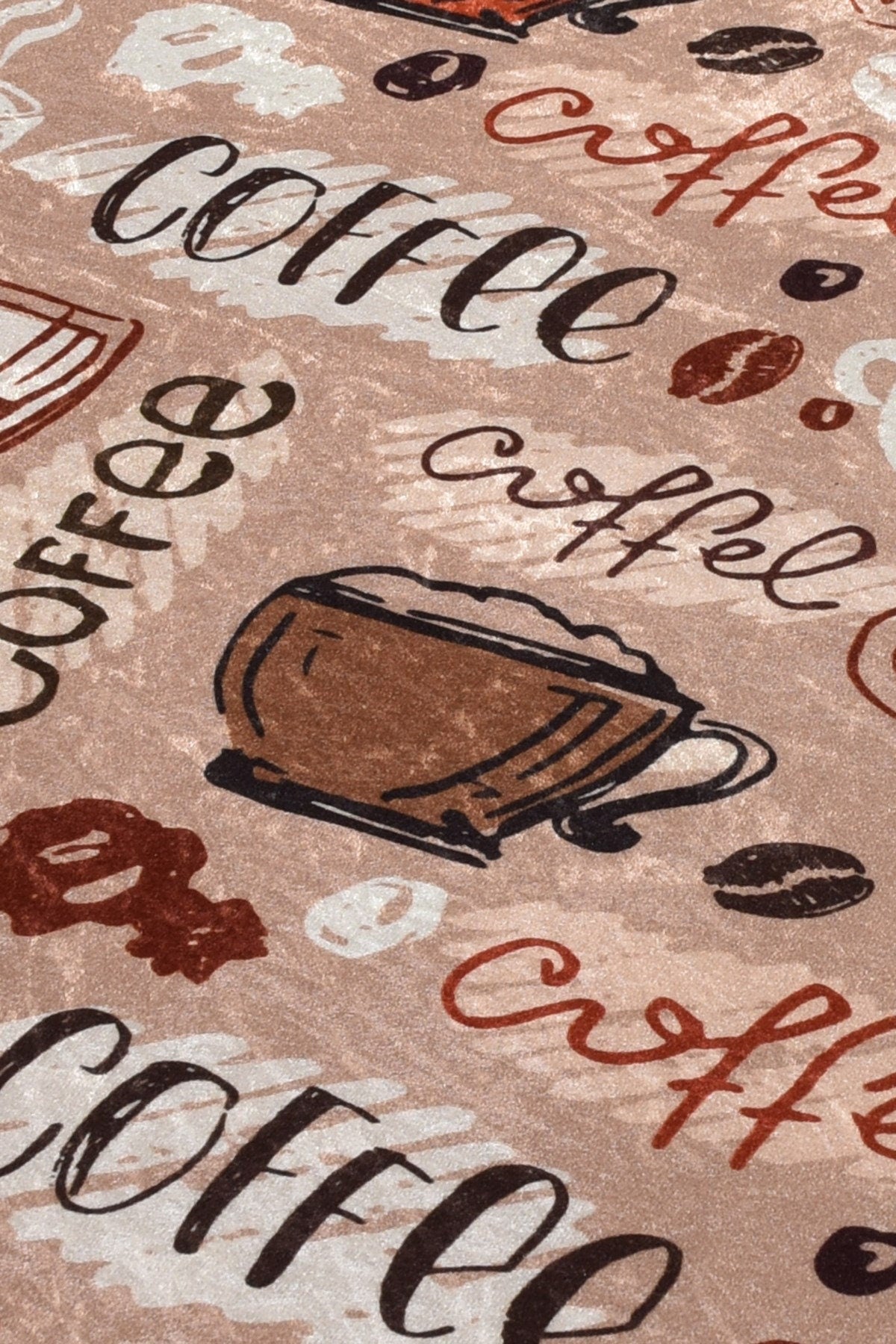 Coffee Lover Kitchen Runner | Non-Slip Mocha Latte Pattern Mat