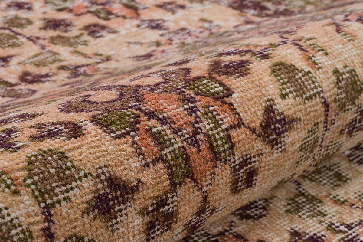 Vintage Turkish Wool Rug (3x7 ft): Handmade Anatolian Persian Design