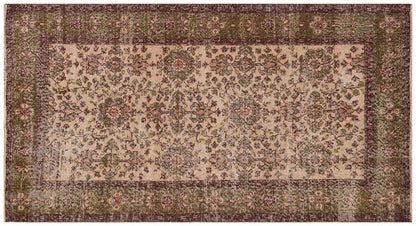 Vintage Turkish Wool Rug (3x7 ft): Handmade Anatolian Persian Design
