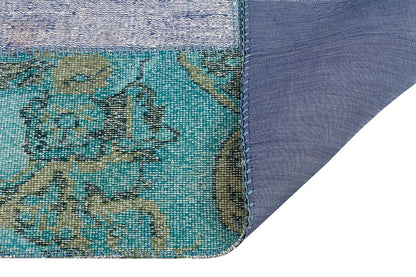 Handmade Turkish Patchwork Rug: Bohemian Wool Area Rug (3.9x5.9 ft)