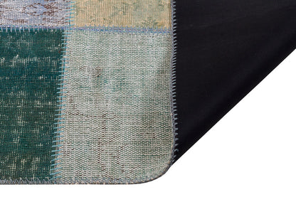 Handmade Patchwork Turkish Rug: Bohemian Wool Area Rug (5.2x7.5 ft)