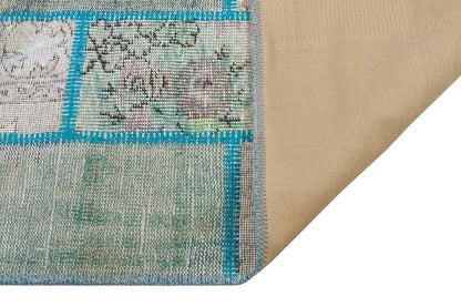Handmade Patchwork Turkish Rug: Bohemian Wool Area Rug (3.3x5.9 ft)