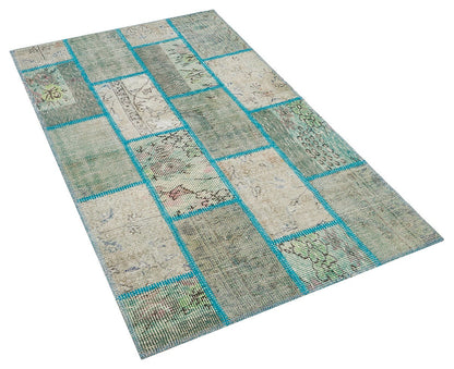 Handmade Patchwork Turkish Rug: Bohemian Wool Area Rug (3.3x5.9 ft)
