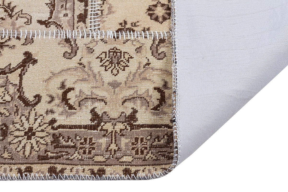 Handmade Wool Patchwork Turkish Rug - 3.9x5.9 ft - Bohemian Area Rug