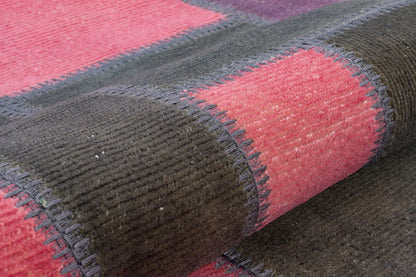 Handmade Wool Patchwork Turkish Rug - 5.6x7.7 ft - Bohemian Area Rug