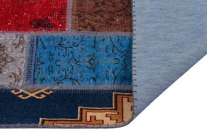 Handmade Wool Patchwork Turkish Rug - 3.6x5.6 ft - Bohemian Area Rug
