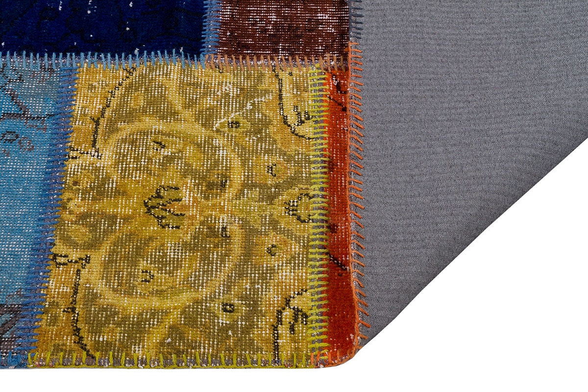 Handmade Wool Patchwork Turkish Rug - 2.7x9.7 ft Bohemian Area Rug