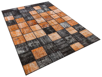 Handmade Patchwork Turkish Rug: Bohemian Wool Area Rug (5.4x7.9 ft)