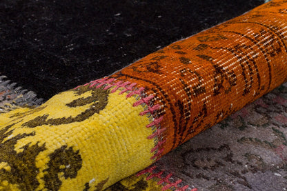 Handmade Wool Patchwork Turkish Rug - 5.6x7.9 ft Bohemian Area Rug