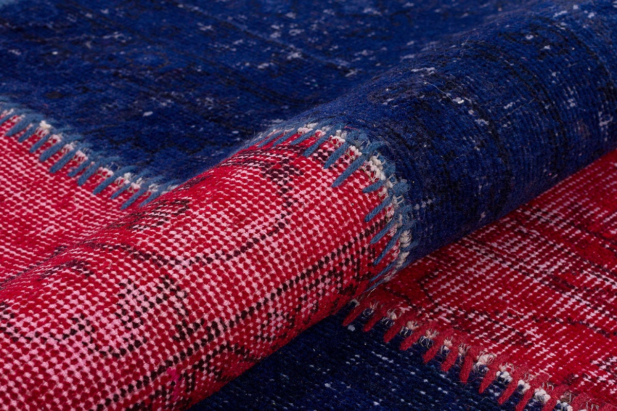 Handmade Turkish Patchwork Rug: 6x9.2 ft Wool Bohemian Area Rug